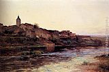 Famous French Paintings - A French River Town